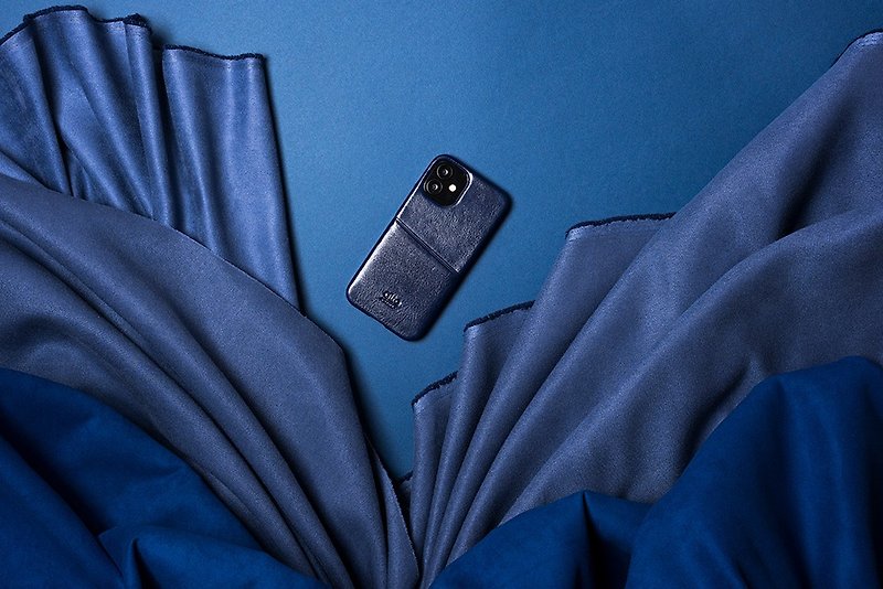 Alto Metro カードポケット付き革製携帯ケース iPhone 12 mini - 濃紺 - スマホケース - 革 ブルー