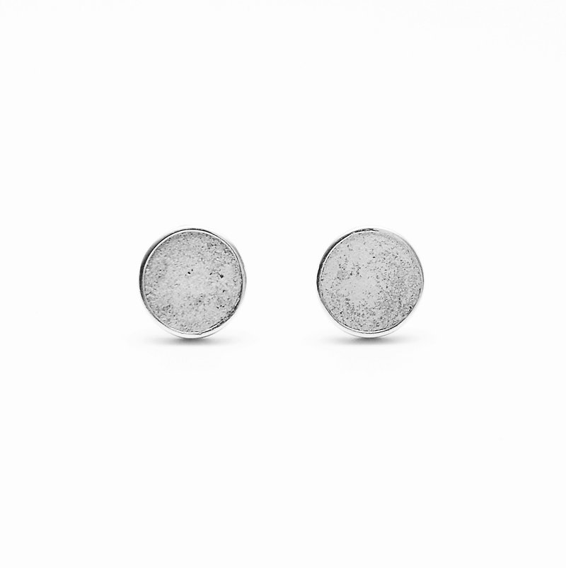 Grey Concrete Circle Earrings (Silver/Rose Gold) | Geometric Series
