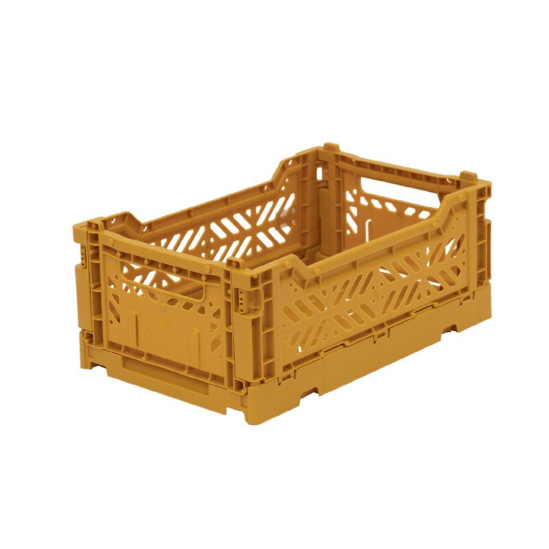 Türkiye Aykasa Folding Storage Basket (S) - Mustard Yellow - กล่องเก็บของ - พลาสติก 