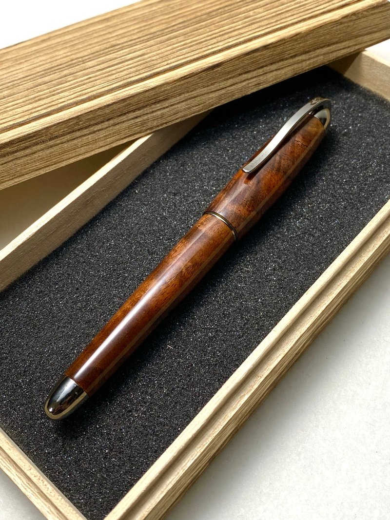 3952 Old Goat-Naruwan Walnut Burl HD Highlight Edition Calligraphy Titanium Tip Series Fountain Pen - Fountain Pens - Other Materials 