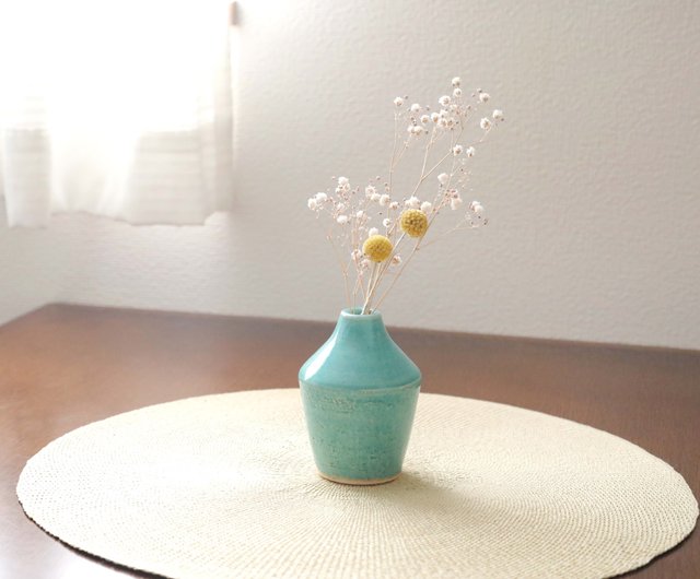 トルコ青釉の一輪挿し - ショップ 創作工房 あめつち薫る 花瓶