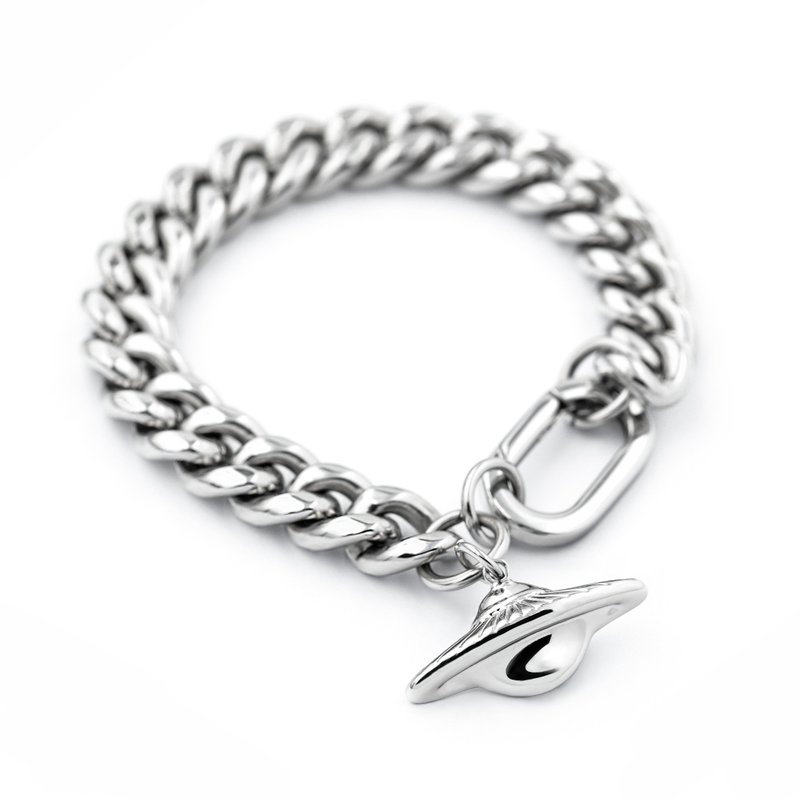 [Customized Lettering] DISSOLVE Spaceship Bracelet Holiday Gift - สร้อยข้อมือ - โลหะ สีเงิน