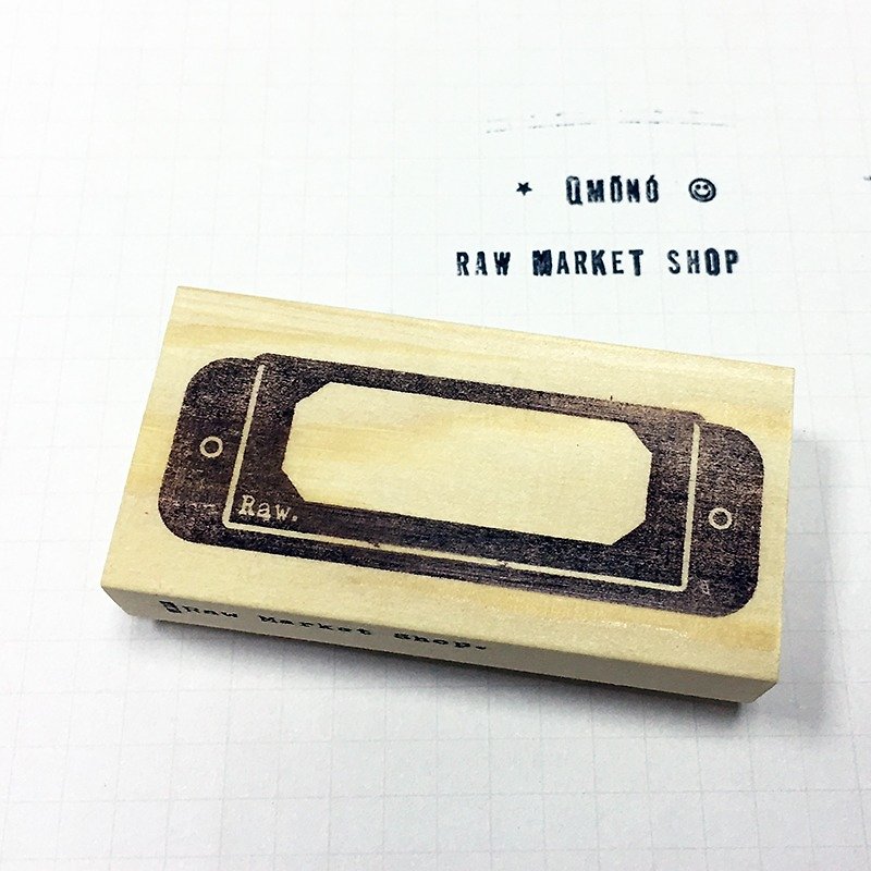 Raw Market Shop Wooden Stamp【Index No.16】 - Stamps & Stamp Pads - Wood Khaki