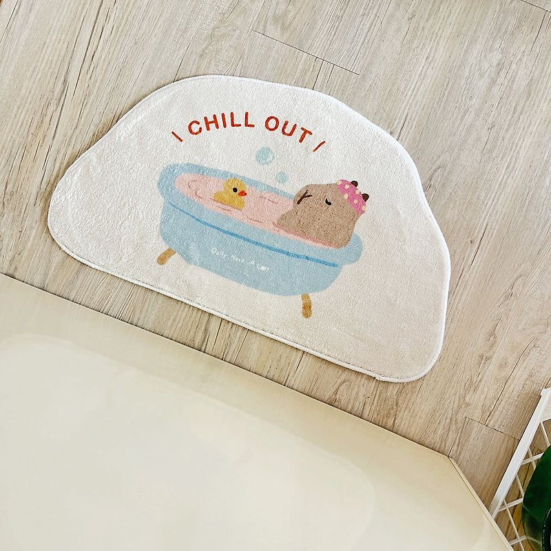 วัสดุอื่นๆ พรมปูพื้น - Mats | Bathing capybaras and yellow duckling foot mats - in stock