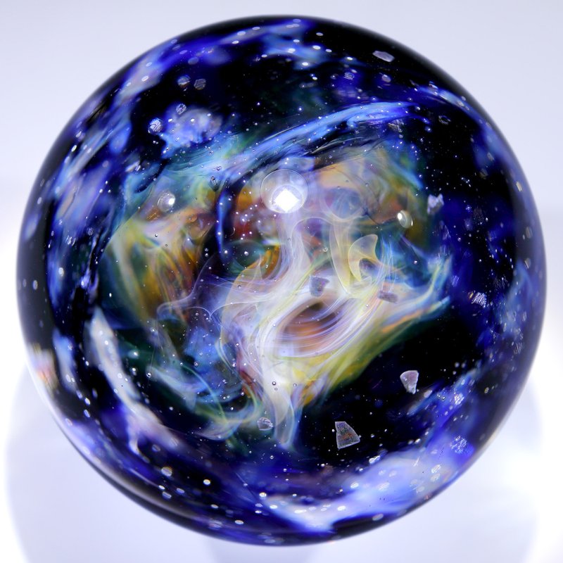 55mm 宇宙玻璃球擺設 no.M146 - 擺飾/家飾品 - 玻璃 藍色