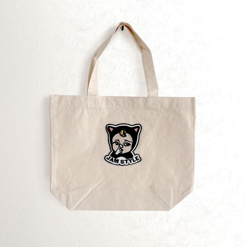 Tote bag /Let's go Sadayuki! Series - Handbags & Totes - Cotton & Hemp White