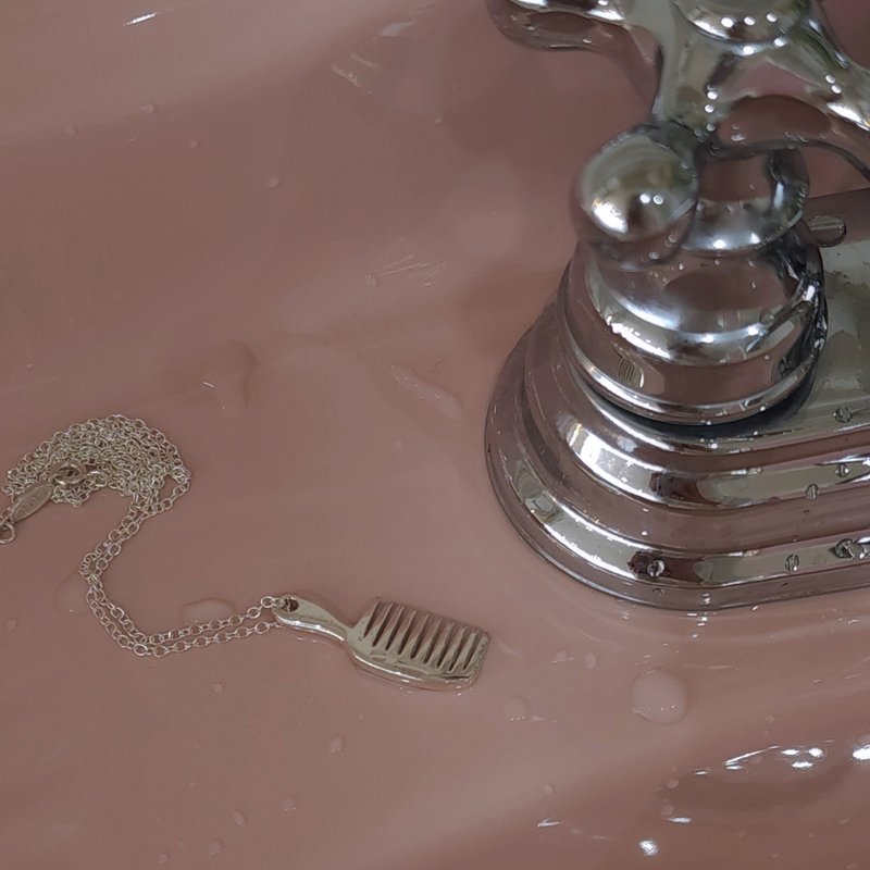 N_202 Comb silver necklace - 項鍊 - 其他金屬 銀色
