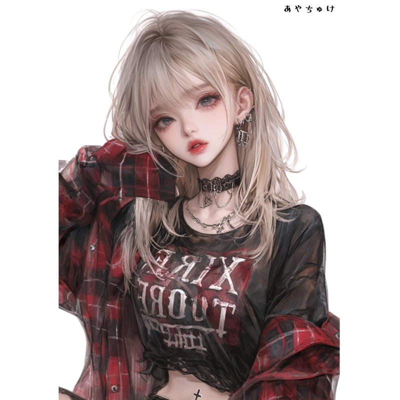 【10月新作5】07-094-0056  人物ステッカー  ライトパンクガール - 貼紙 - 紙 