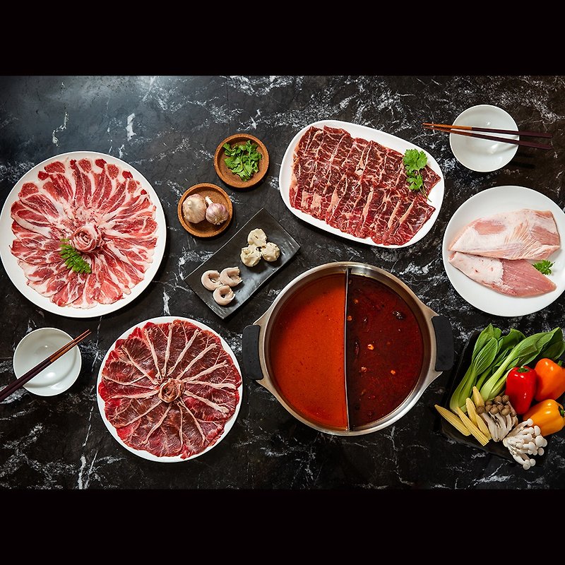 Ma Ma spicy pot-full of meat! Wild heroic beef pig hot pot set - อื่นๆ - อาหารสด สีแดง