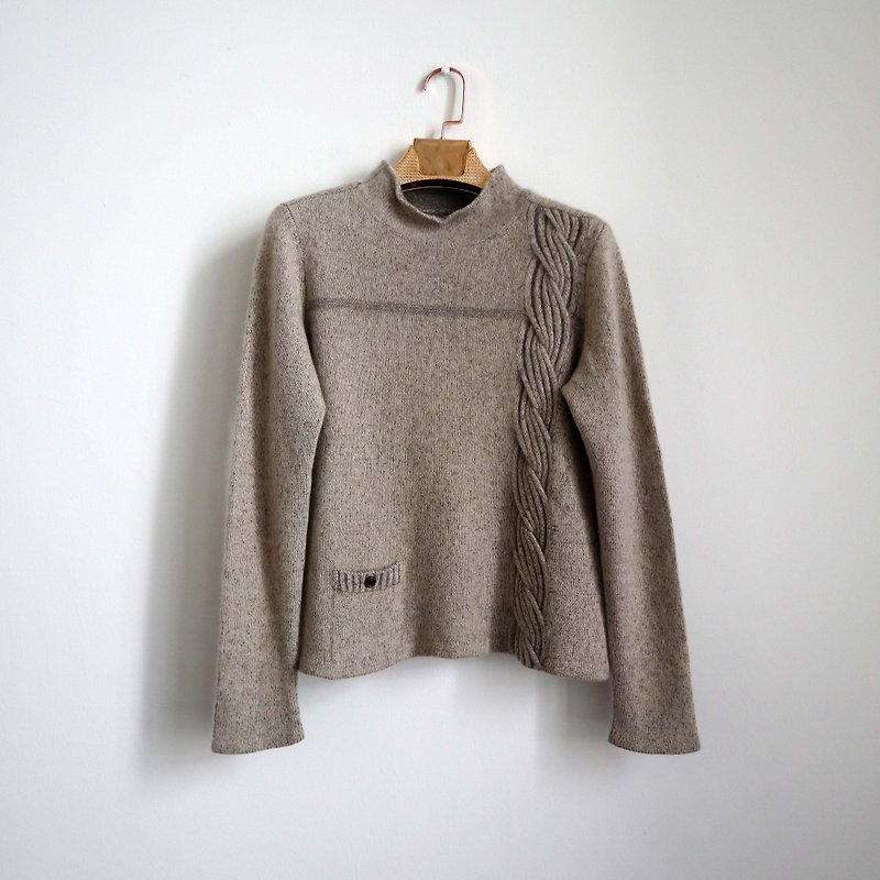 Pumpkin Vintage. Vintage twisted Cashmere cashmere pullover sweater - สเวตเตอร์ผู้หญิง - ขนแกะ 