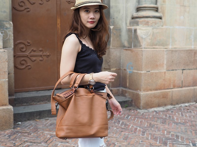 Loose Brownie (L) - Messenger Bags & Sling Bags - Genuine Leather Brown