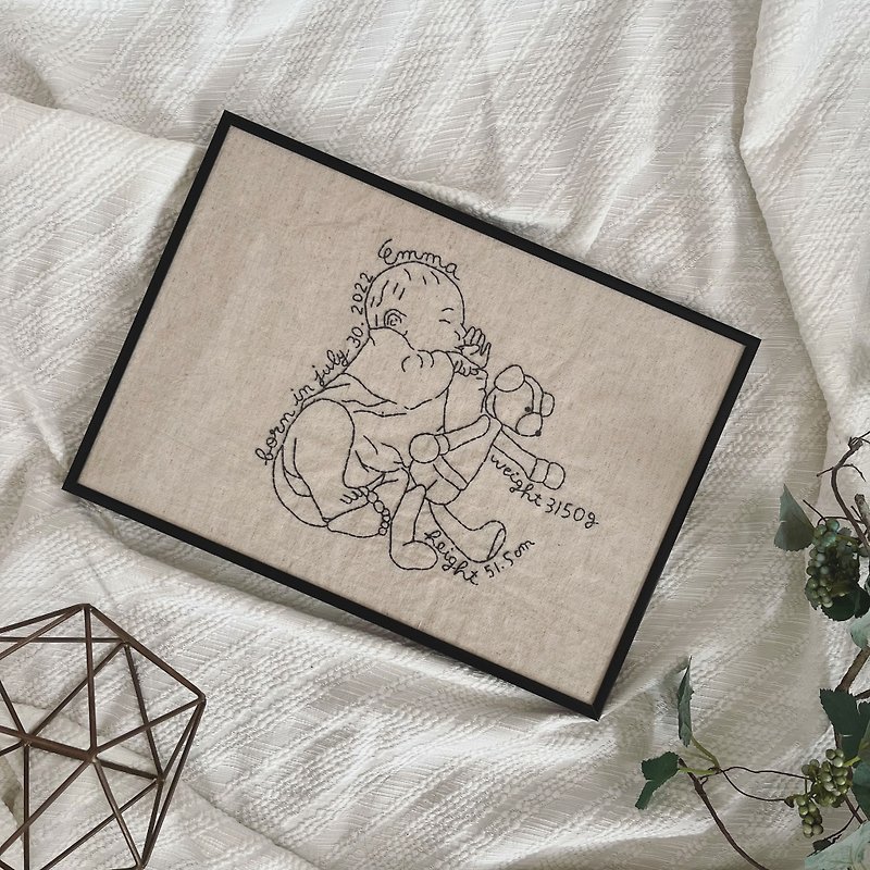 Semi-order   line art embroidery board - Baby Gift Sets - Cotton & Hemp White