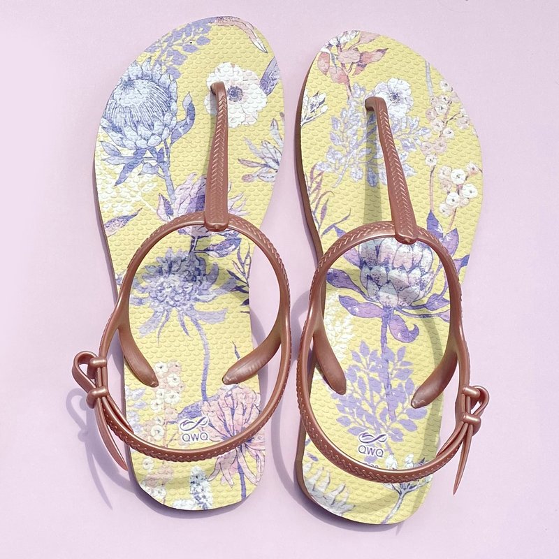 女款綁帶T字涼鞋 露台上的波麗 防水防滑 -皇后普蒂亞- - 涼鞋 - 橡膠 多色