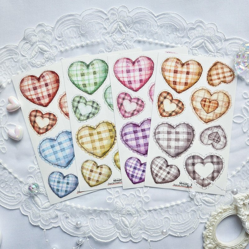 special heart cushion paper sticker - 貼紙 - 紙 