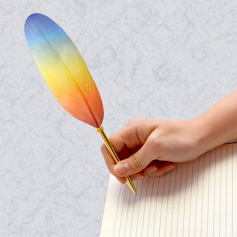 日本Quill Pen 羽毛原子筆 WaterColor水墨系列 W01 羽毛筆 - 原子筆 - 其他材質 藍色