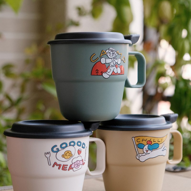 Flip Top Camping Cup | Total 3 Types - Mugs - Plastic Multicolor