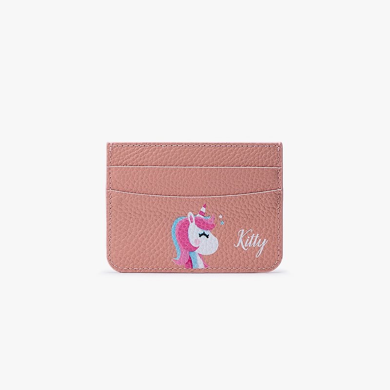 Dearcase Fantasy Unicorn Card Holder Honey Li Powder Customized Card Holder- (customized name) - Wallets - Genuine Leather 