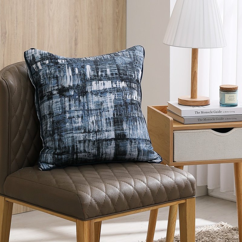 Hongyu 300-woven American cotton pillow Graeme (45x45cm) - หมอน - ผ้าฝ้าย/ผ้าลินิน สีน้ำเงิน