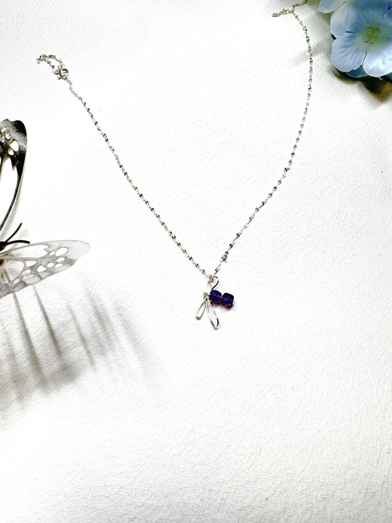 紫水晶 Amethyst 字母吊咀頸鏈 - 項鍊 - 水晶 