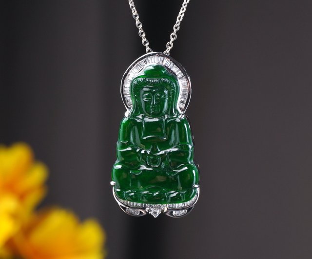 翡翠 観音菩薩 ネックレス