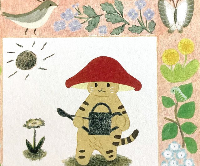 dear ポストカード ポストカード きのこねこ 春 - ショップ 4legs はがき