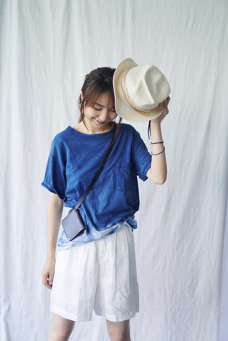 藍染Tシャツ - Tシャツ - コットン・麻 ブルー
