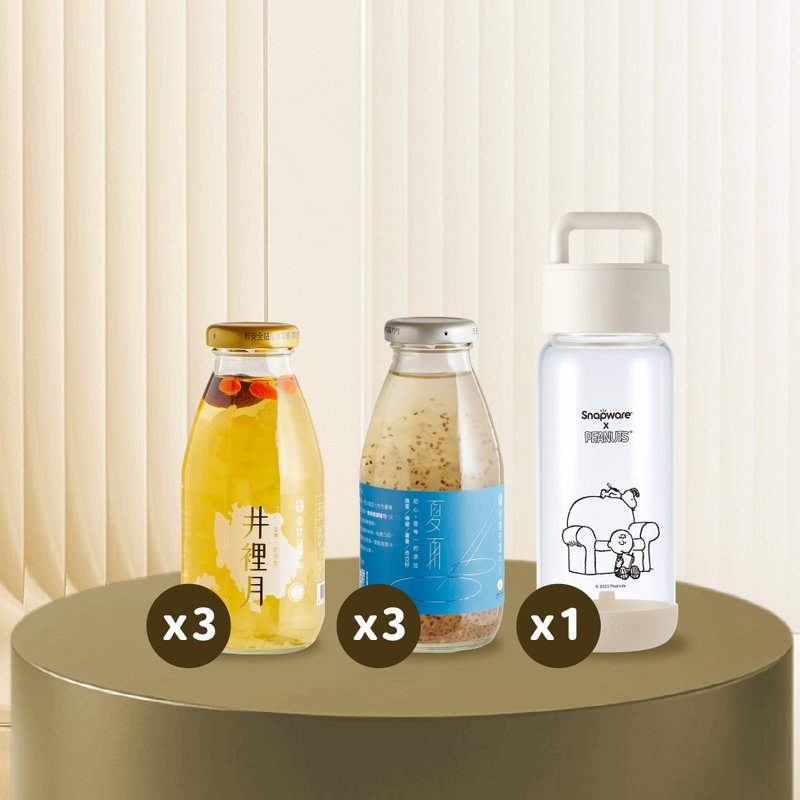【谷溜谷溜】史努比組合推薦組(井*3+夏*3+史努比玻璃杯710ml) - 養生/保健食品/飲品 - 新鮮食材 多色