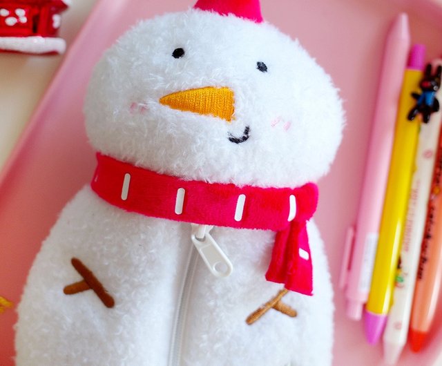 Yuguoshan オリジナルリトル雪だるまぬいぐるみペンバッグ冬かわいい