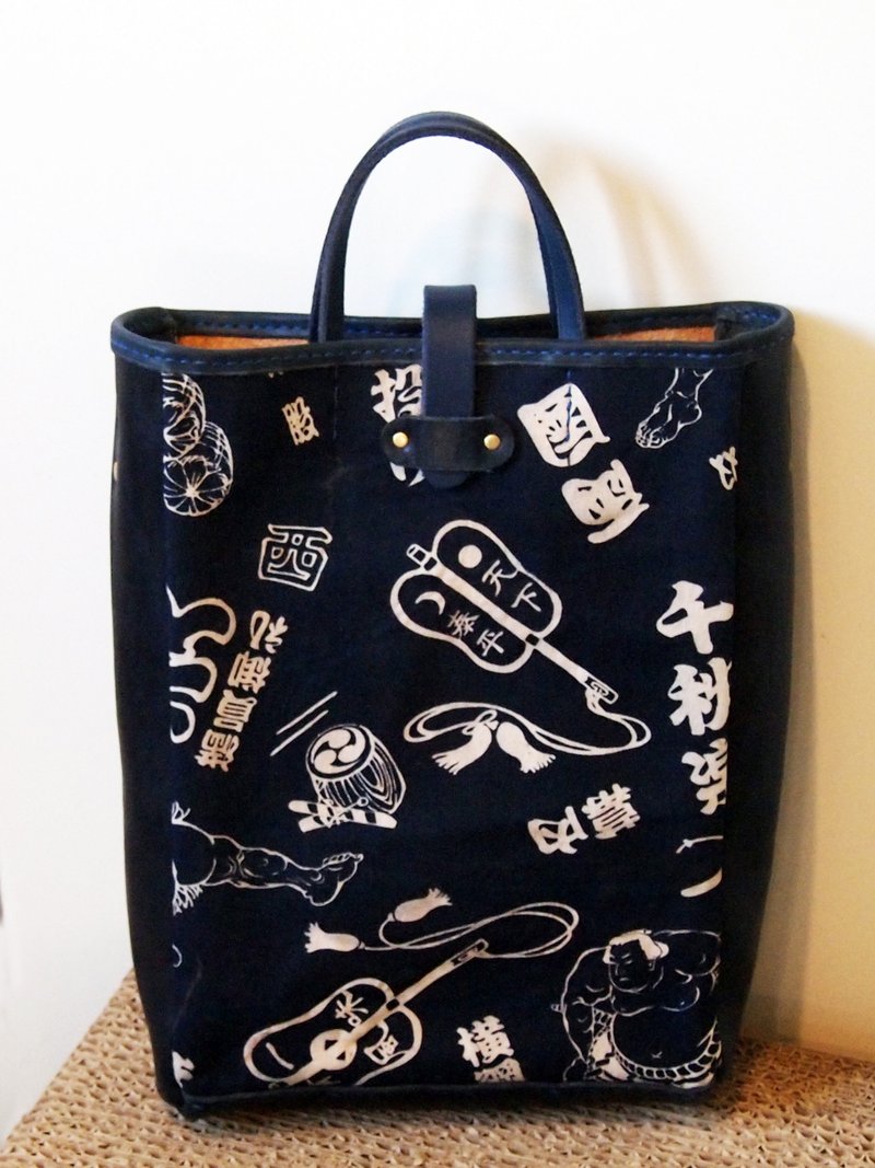 Yokozuna tote bag - กระเป๋าถือ - หนังแท้ สีส้ม