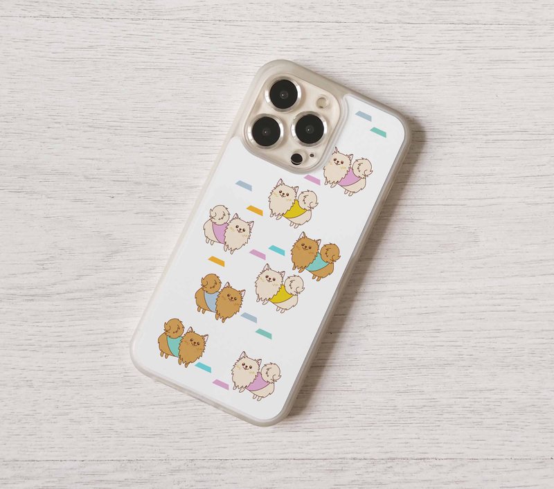 免費加名訂製博美犬松鼠狗全包手機殼 iPhone 15 16 Pro Max 13 - 手機殼/手機套 - 塑膠 多色