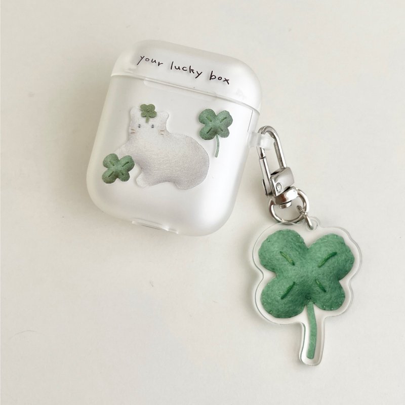 lucky cat airpods case - ที่เก็บหูฟัง - ซิลิคอน ขาว