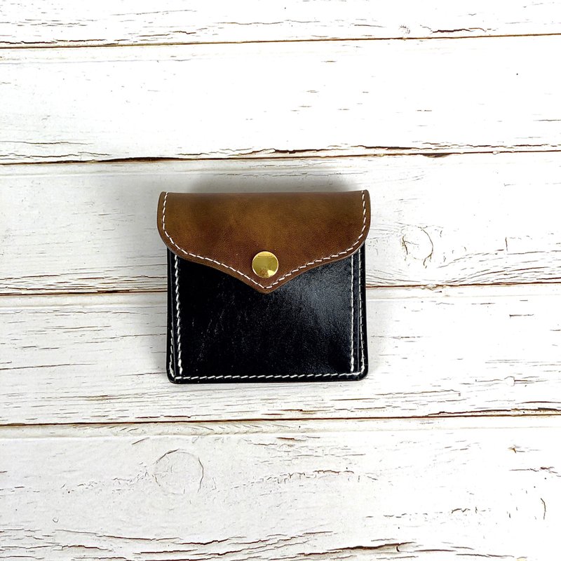 [Coin Purse] Simple Vegetable Tanned Leather Coin Purse/ Bronze Hardware/ Banknote Position/ - กระเป๋าใส่เหรียญ - หนังแท้ 