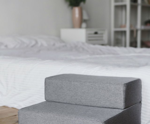 犬用階段 ペット用キャンバス階段 ベッド用階段 犬用家具 グレー ショップ Harley And Cho 寝具 Pinkoi