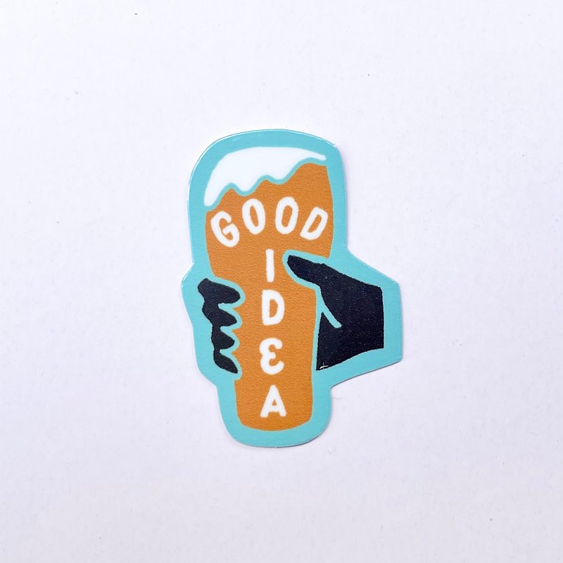BEER GOOD IDEA Sticker (Blue) - Stickers - Paper Blue