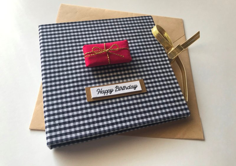 一個小禮物的祝福|手工卡片|生日卡|萬用卡|Handmade card/格子 - 卡片/明信片 - 其他材質 多色