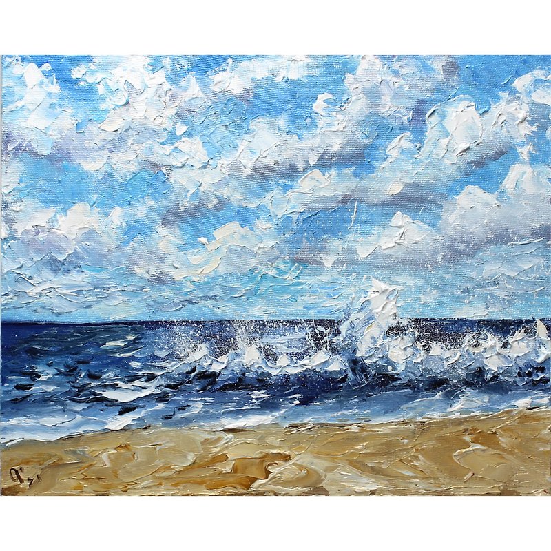 Oil Painting Seascape Artwork Original Art - Posters - Other Materials 