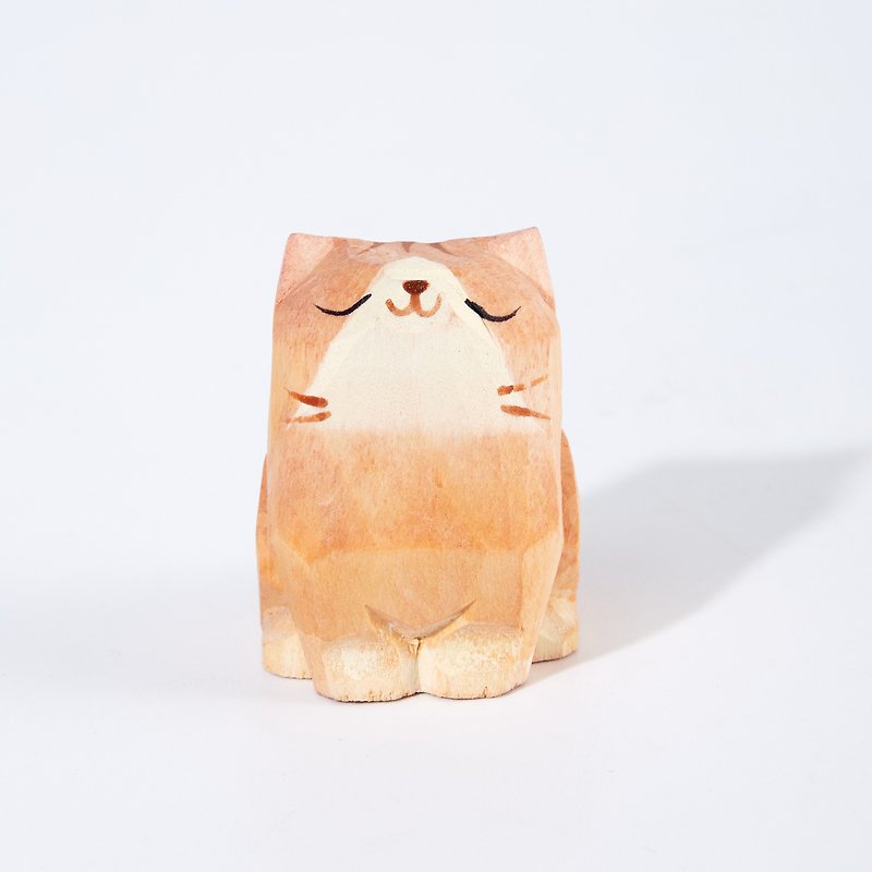 Romi 小貓木雕 - 裝飾/擺設  - 木頭 咖啡色