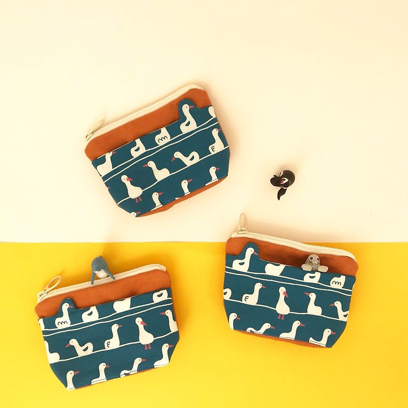 *Duck boat / styling pocket coin purse* - Coin Purses - Cotton & Hemp Orange
