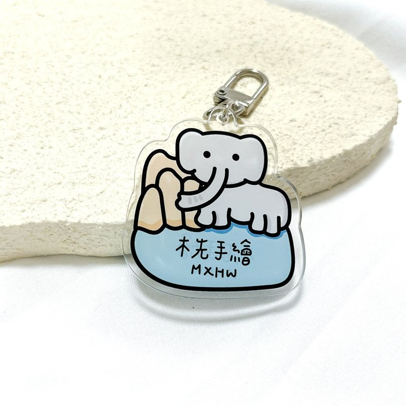 Acrylic Keychain | Elephant Name Tag - ที่ห้อยกุญแจ - วัสดุอื่นๆ 