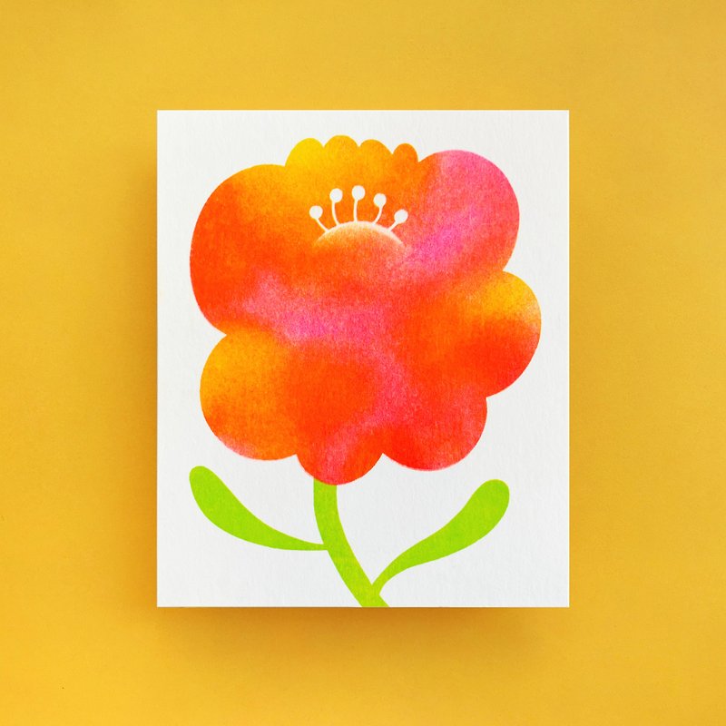 Flower Risograph Postcard - Cards & Postcards - Paper 