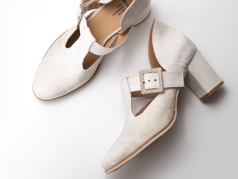 Aurara Mary Jane High Heels-Aurara - High Heels - Cotton & Hemp White