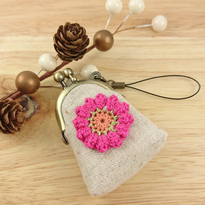 [Super mini lace gold pendant] Star Garden. Pink - ที่ห้อยกุญแจ - ผ้าฝ้าย/ผ้าลินิน สึชมพู