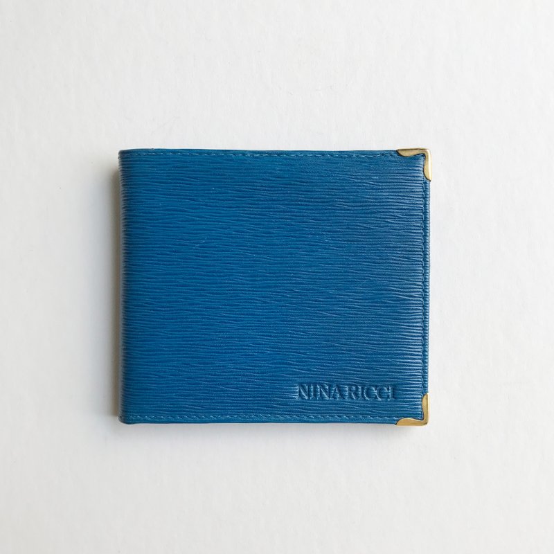 A ROOM MODEL - VINTAGE, NINA RICCI blue water ripples short clip / BD-0750 - Wallets - Genuine Leather Blue