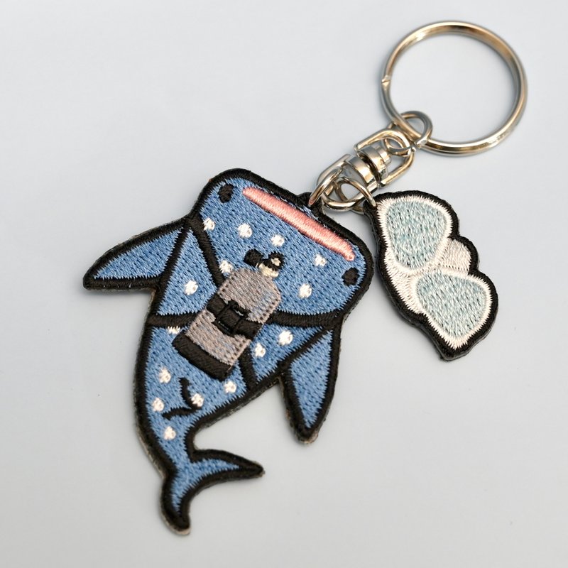 Whale Shark Diving Keychain - ที่ห้อยกุญแจ - งานปัก หลากหลายสี