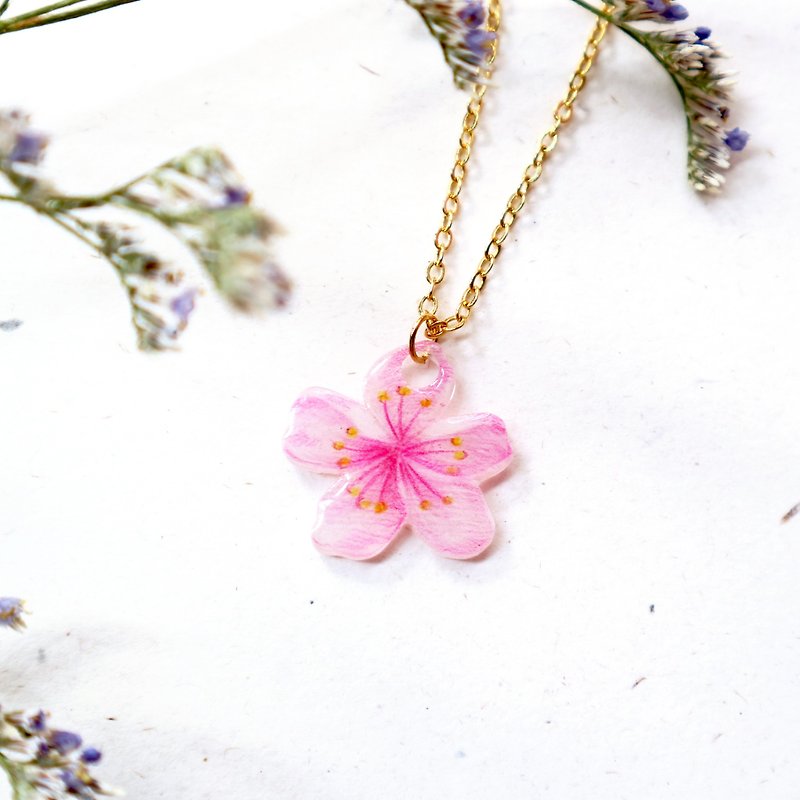 cherry blossom necklace - สร้อยคอ - พลาสติก 