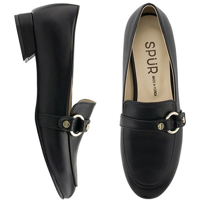 PRE-ORDER SPUR Ring belt loafer OS7048 BLACK - Women's Oxford Shoes - Other Materials 