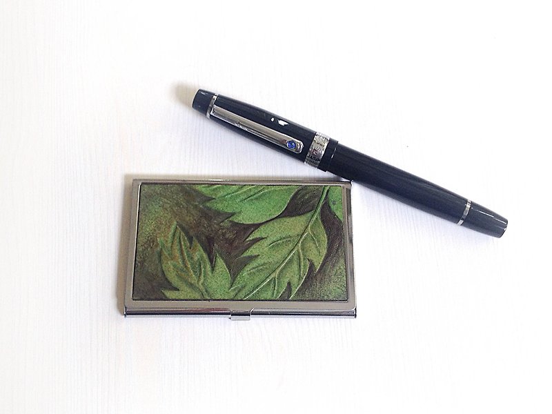 POPO│ Norwegian Forest │ creative sculpture. │ leather card case - Card Holders & Cases - Genuine Leather Green