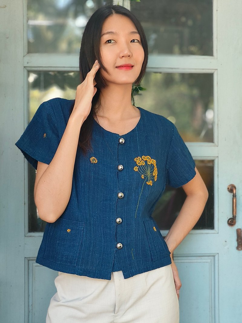 Hand Woven Shirt - Women's Tops - Cotton & Hemp 