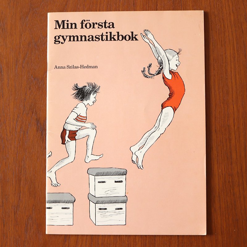 スウェーデンの古書Min forsta gymnastik bok_my最初の体操の本 - 本・書籍 - 紙 ピンク