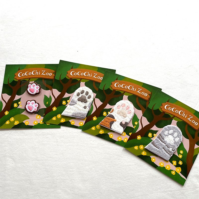 Cat palm family - hot cloth stickers (five styles) - Knitting, Embroidery, Felted Wool & Sewing - Thread 